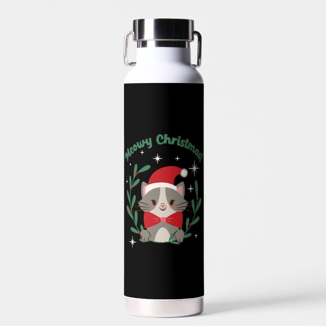Bouteille D'eau Noël Meowy (Avant)