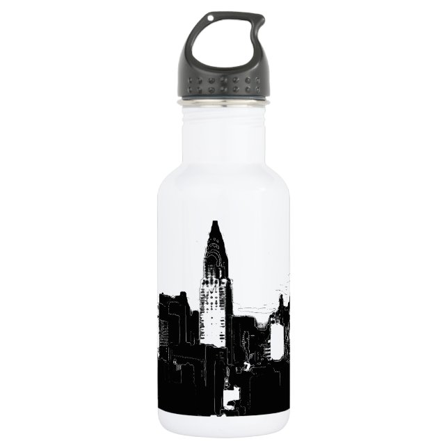 Bouteille D'eau Noir et blanc New York City (Devant)
