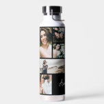 Bouteille D'eau Noir moderne photo 10 personnalisée élégant simple<br><div class="desc">Photo moderne noir 10 personnalisées élégant cadeau simple. Idéal Noël,  anniversaire,  remise de diplômes,  anniversaire,  jour des mères,  fête des pères,  penser à votre cadeau.</div>
