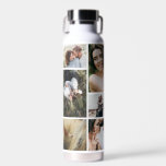 Bouteille D'eau Noir moderne photo 10 personnalisée élégant simple<br><div class="desc">Photo moderne noir 10 personnalisées élégant script cadeau simple. Idéal Noël,  anniversaire,  remise de diplômes,  anniversaire,  jour des mères,  fête des pères,  penser à votre cadeau.</div>