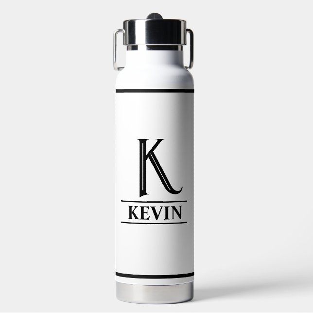 Bouteille D'eau Noir Monogrammé  (Salle de sport)