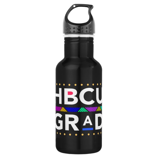 Bouteille D'eau Noir Smart Pour HBCU Grad ou Melanated et Educated (Devant)