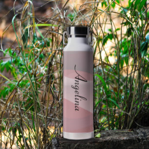 Bouteille D'eau Nom abstrait rose beige
