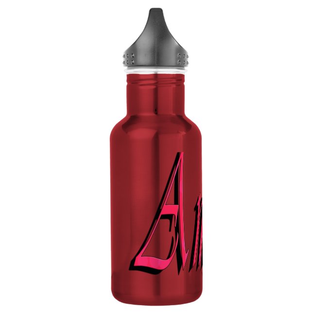 Bouteille D'eau Nom d'Amelia rose Filles Logo (Gauche)