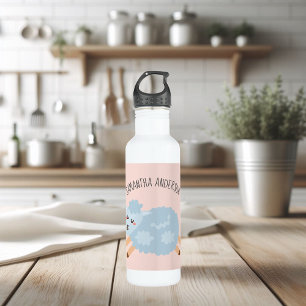 Bouteille D'eau Nom de jeune fille Beauty Pastel Pink Sheep and Ki