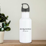 Bouteille D'eau Nom de la calligraphie personnalisée de la meilleu<br><div class="desc">Célébrez les mamans spéciales de votre vie avec notre design personnalisé Best Mom Ever Calligraphy Name, parfait pour la fête des mères, les anniversaires, ou toute occasion de montrer votre amour. Ce cadeau élégant et personnalisable est idéal pour toutes les mamans, qu’elles soient la meilleure maman au monde, maman-chien, maman-chat...</div>