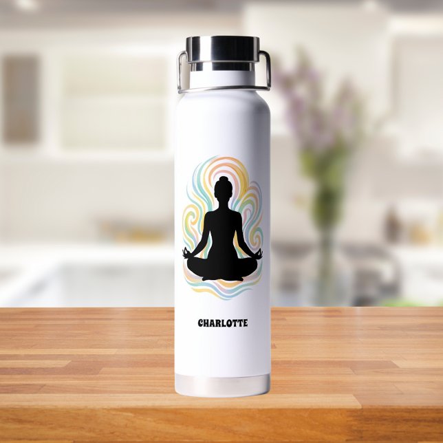Bouteille D'eau nom de la pose de yoga en spirale (Créateur téléchargé)