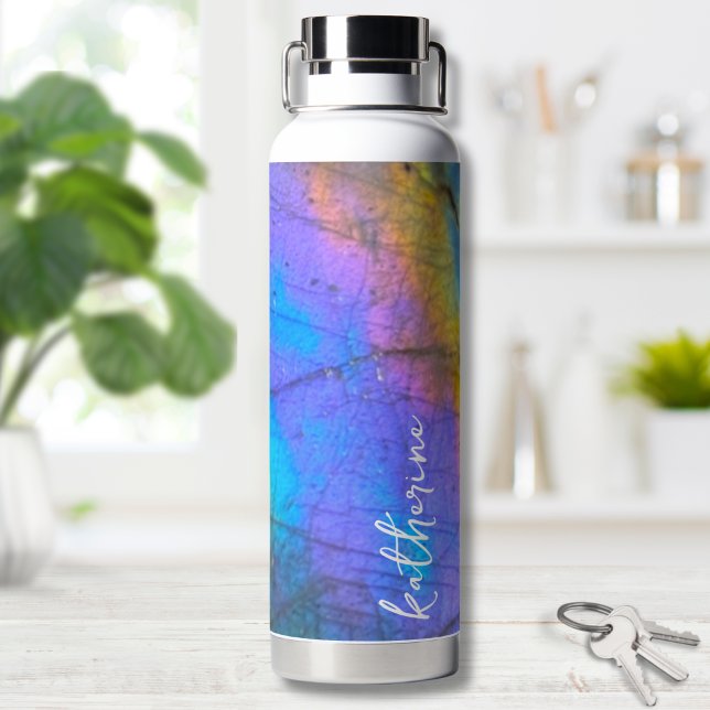 Bouteille D'eau Nom de script coloré moderne (Modern Colorful Script Name Water Bottle)