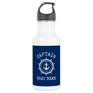 Bouteille D'eau Nom du bateau du capitaine Ancre nautique Corde He