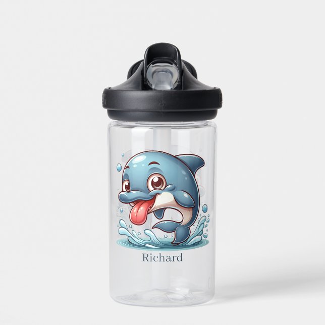 Bouteille D'eau Nom du dauphin mignon (Avant)