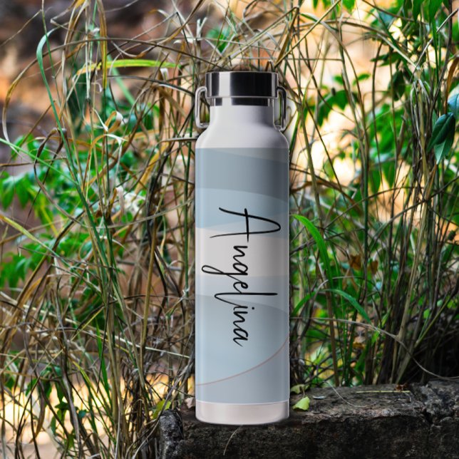 Bouteille D'eau Nom du dégradé bleu clair (Créateur téléchargé)