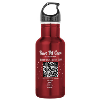 Bouteille D'eau Nom du logo de la boutique d'animaux Paws Pet Care