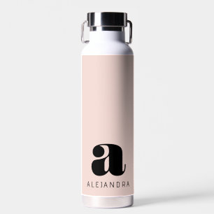Bouteille D'eau Nom du monogramme rose gras moderne