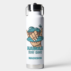 Bouteille D'eau Nom et emplacement personnalisés Surf Shaka