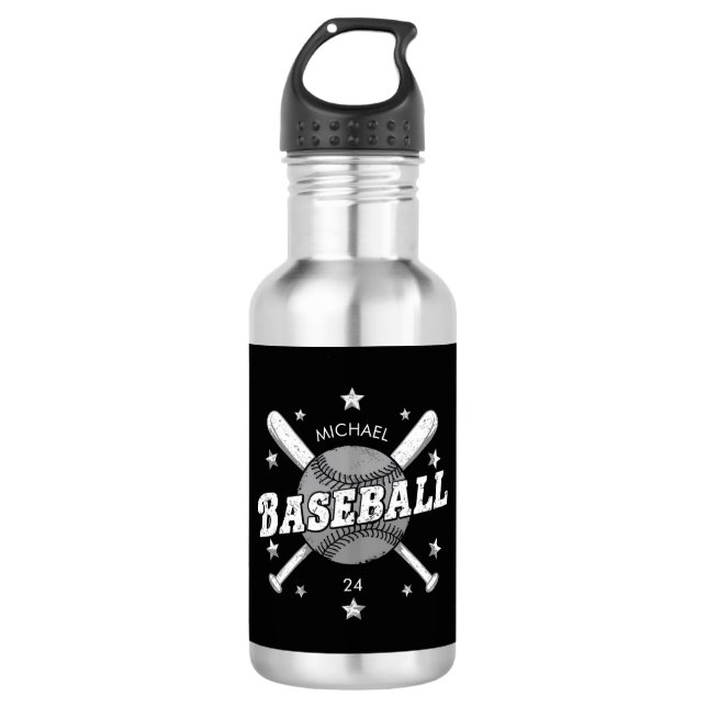 Bouteille D'eau Nom et numéro de baseball personnalisé tendance (Devant)