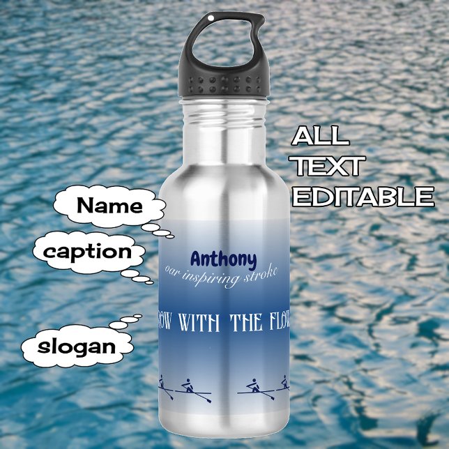 Bouteille D'eau Nom et texte personnalisés (Créateur téléchargé)