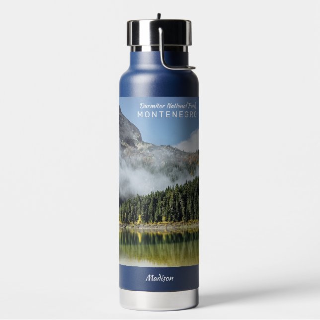 Bouteille D'eau Nom et texte personnalisés Monténégro (Gym)