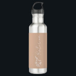 Bouteille D'eau Nom floral rose pâle personnalisé<br><div class="desc">Dotée d'un beau design floral et de votre nom choisi,  cette bouteille d'eau est un merveilleux cadeau personnalisé pour toute occasion !</div>