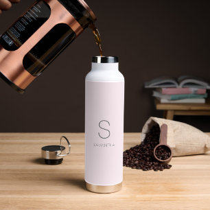 Bouteille D'eau Nom minimaliste Monogramme Rose