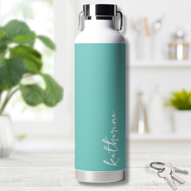 Bouteille D'eau Nom minimaliste personnalisé (Personalized Minimalist Script Name Water Bottle)