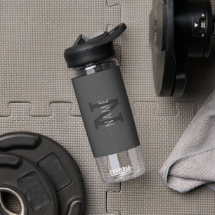 Bouteille D'eau Nom monographique moderne gris foncé (ou autre tex