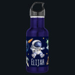 Bouteille D'eau Nom personnalisé Astronaut Space Planètes<br><div class="desc">Astronaut Space Planets Bouteille en acier inoxydable pour enfant,  cadeau pour fille qui aime Astronaut Space,  retour à la bouteille d'eau de l'école.</div>