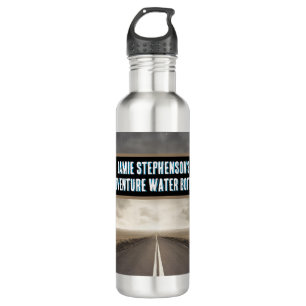 Bouteille D'eau Nom personnalisé aventure randonnée à vélo