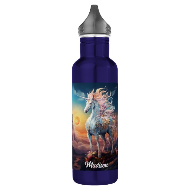 Bouteille D'eau Nom personnalisé belle licorne (Gauche)