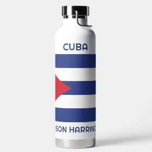 Bouteille D'eau Nom personnalisé Cuba Flag