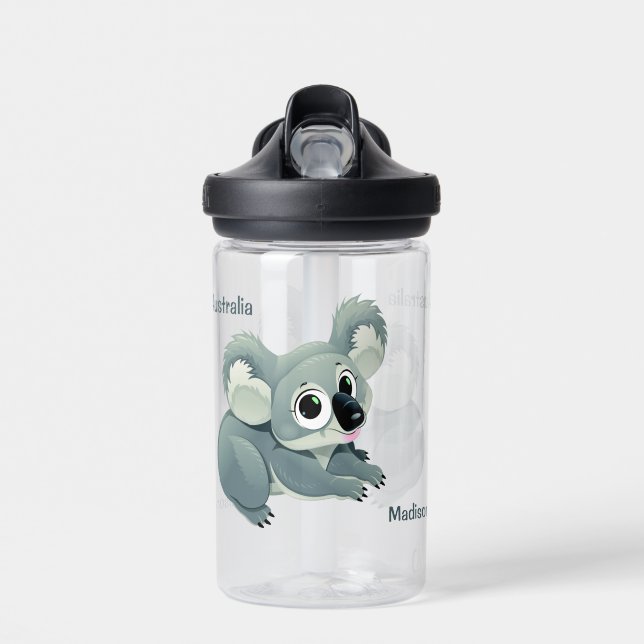 Bouteille D'eau Nom personnalisé Cute Koala (Avant)