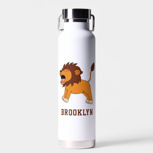 Bouteille D'eau Nom Personnalisé Cute Lion Retour À L'École