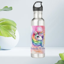 Nom personnalisé Cute Unicorn et arc-en-ciel pour