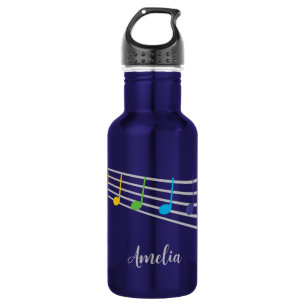 Bouteille D'eau Nom personnalisé de l'enseignant Musique Notes arc