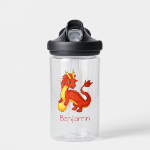 Bouteille D'eau Nom personnalisé du dragon chinois rouge