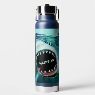 Bouteille D'eau Nom personnalisé du requin effrayant
