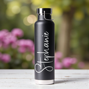 Bouteille D'eau Nom personnalisé en écriture calligraphique élégan