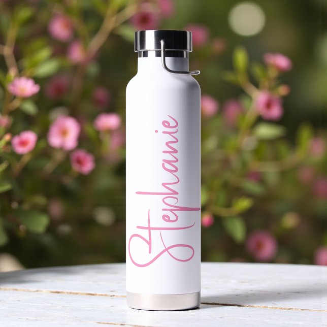 Bouteille D'eau Nom personnalisé en écriture calligraphique élégan (Créateur téléchargé)