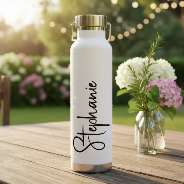 Bouteille D'eau Nom personnalisé en écriture cursive  (Créateur téléchargé)