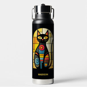 Bouteille D'eau Nom personnalisé Faux Chat en verre tendu