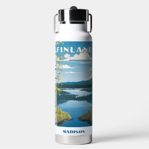 Bouteille D'eau Nom personnalisé Finlande Nature Illustration
