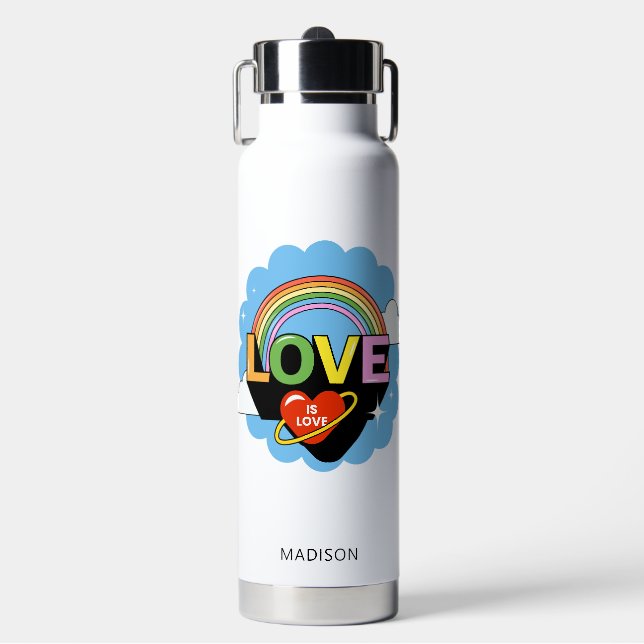 Bouteille D'eau Nom personnalisé "L'amour est amour" (Salle de sport)