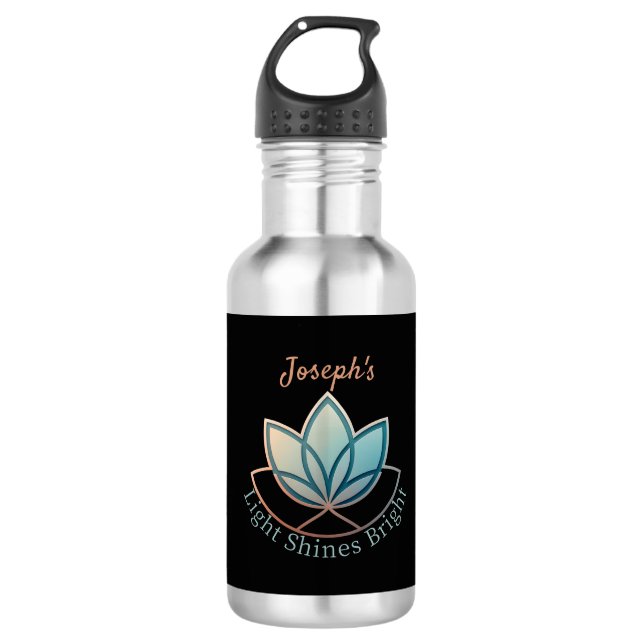 Bouteille D'eau Nom personnalisé Lotus - [NOM] Brille (Devant)