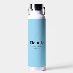 Bouteille D'eau Nom personnalisé Mariage moderne Baby Blue