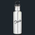 Bouteille D'eau Nom personnalisé moderne<br><div class="desc">Conception personnalisée de nom dans une police moderne.</div>