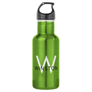 Bouteille D'eau Nom personnalisé Moderne Simple Monogramme Sports