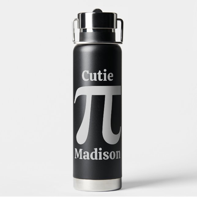 Bouteille D'eau Nom personnalisé Pi / Cutie Pie (Arrière)