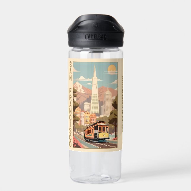 Bouteille D'eau Nom personnalisé Rétro San Francisco (Arrière)