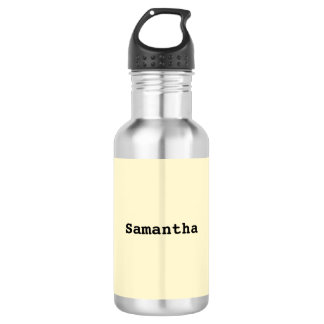 Bouteille D'eau Nom Personnalisé Simple Minimaliste de Style Jaune