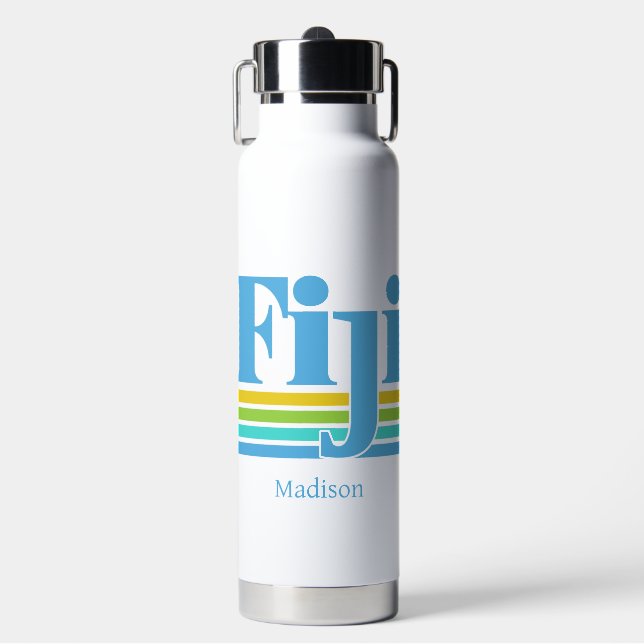 Bouteille D'eau Nom personnalisé / Texte Fiji (Salle de sport)