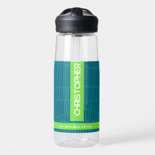 Bouteille D'eau Nom personnalisé vert moderne
